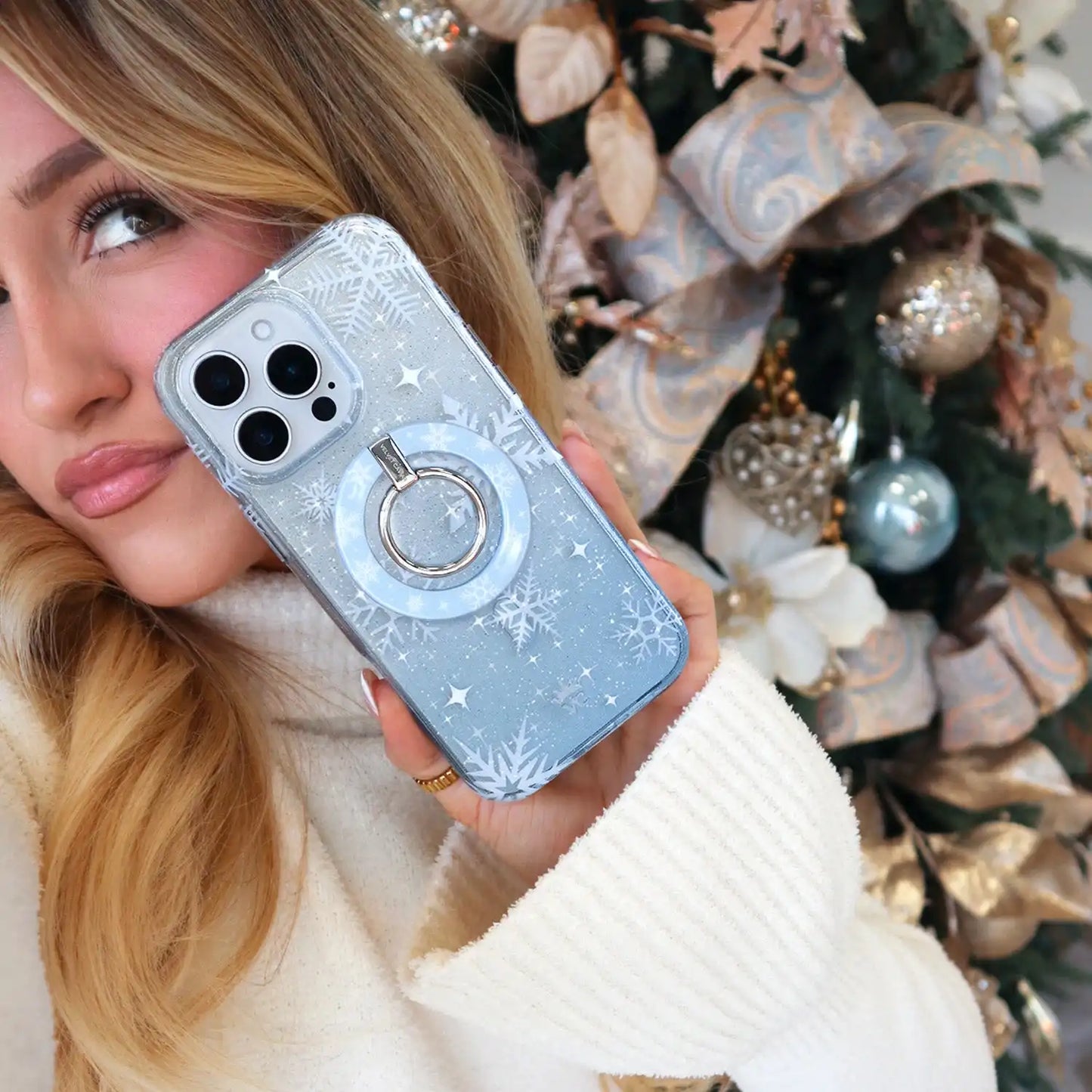 Snow Angel Glitter iPhone Case