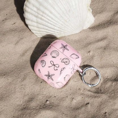 Pink Coastal Seashells AirPod Case