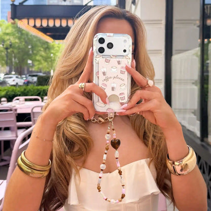 Espresso Stone Phone Charm