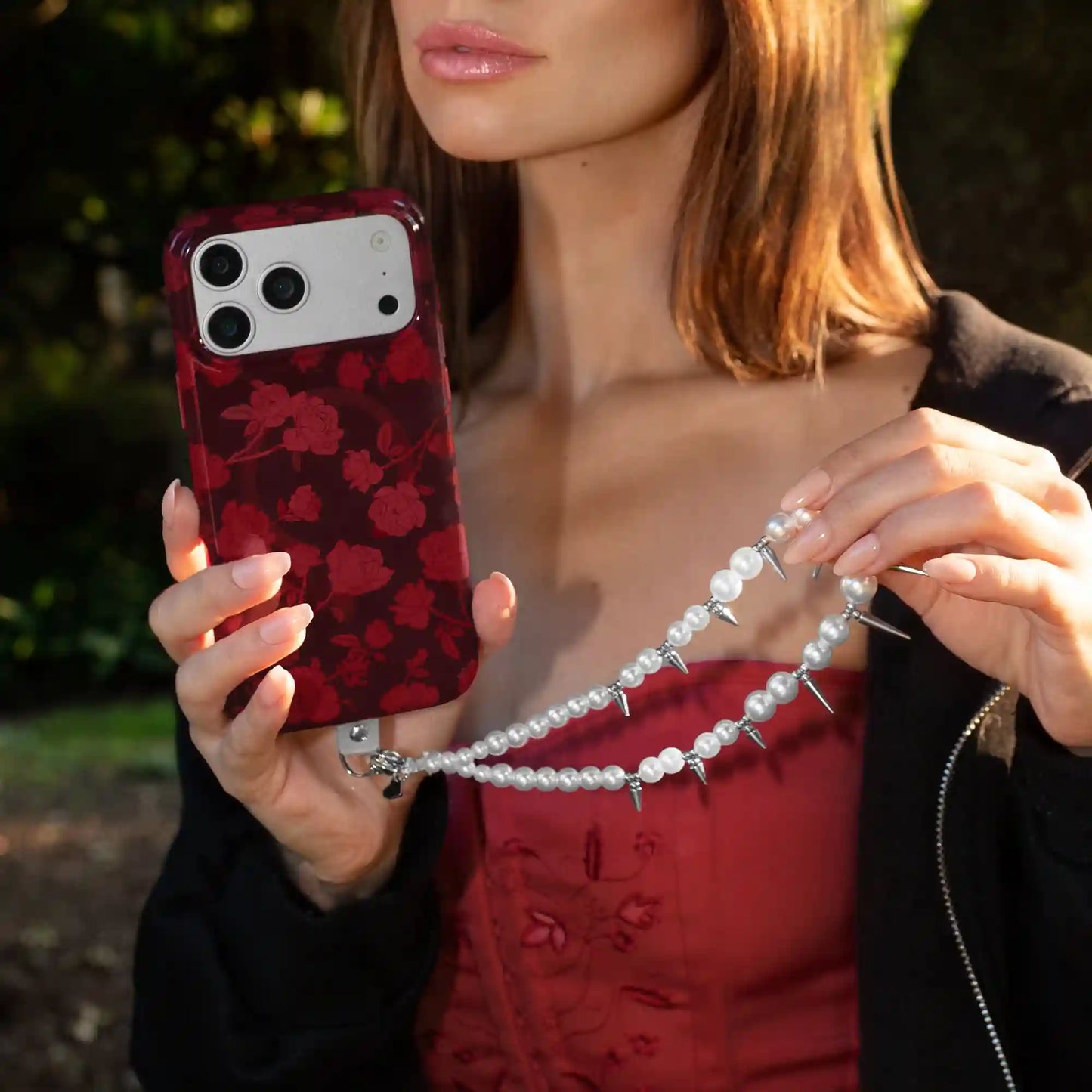 Pearl Spike Phone Charm