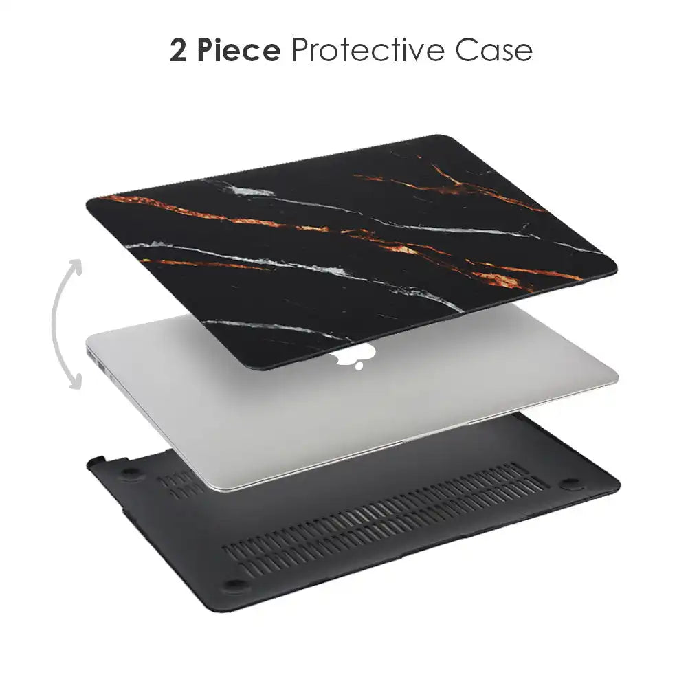 Tiger Black Marble MacBook Case
