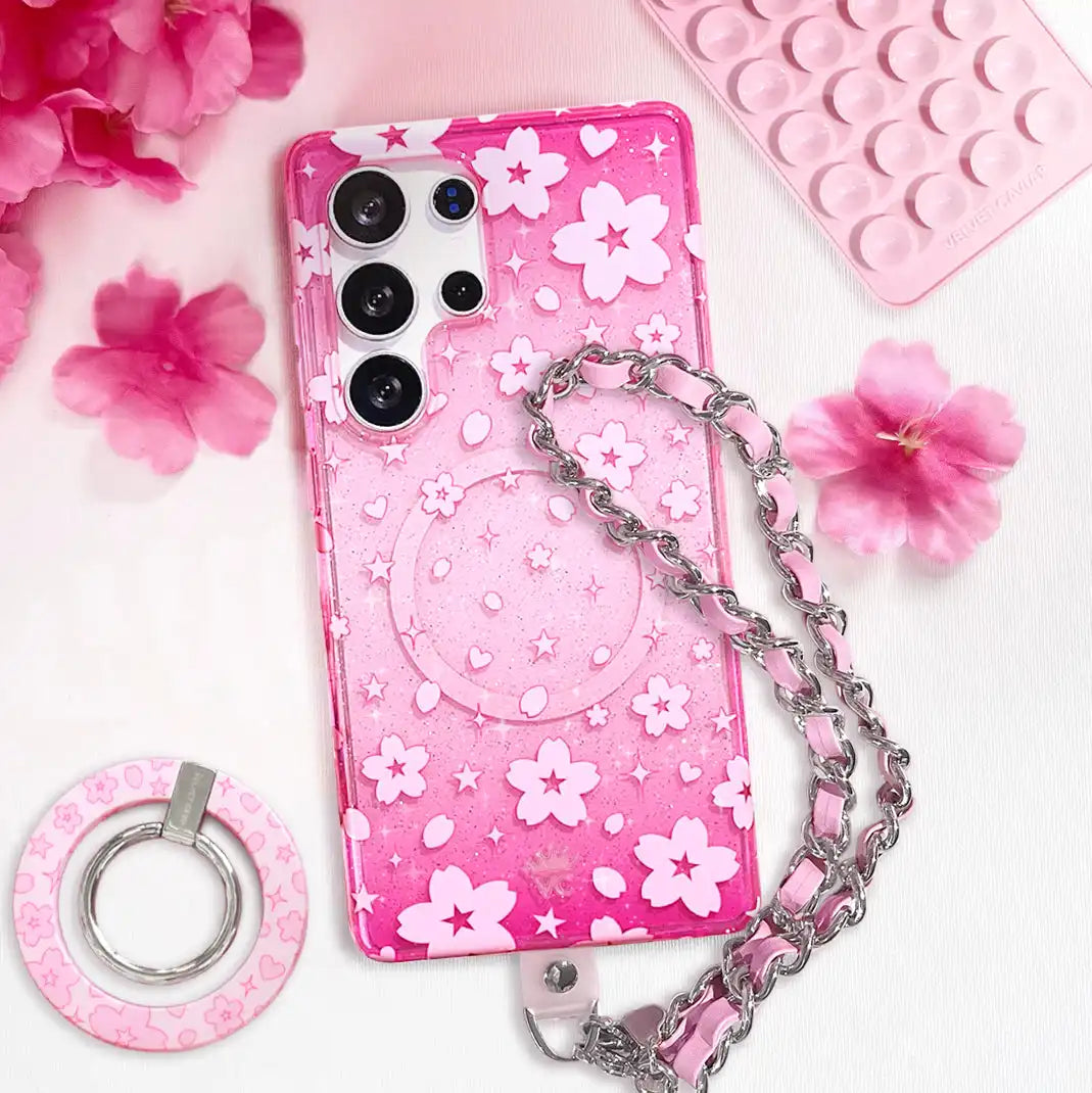 Cherry Blossom Glitter Samsung Case