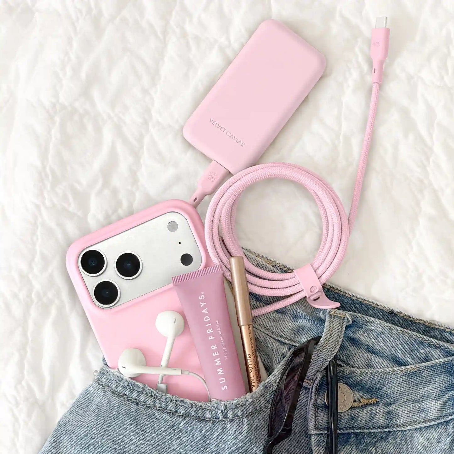Strawberry Milk Fast Charging Cable, 6ft USB-C