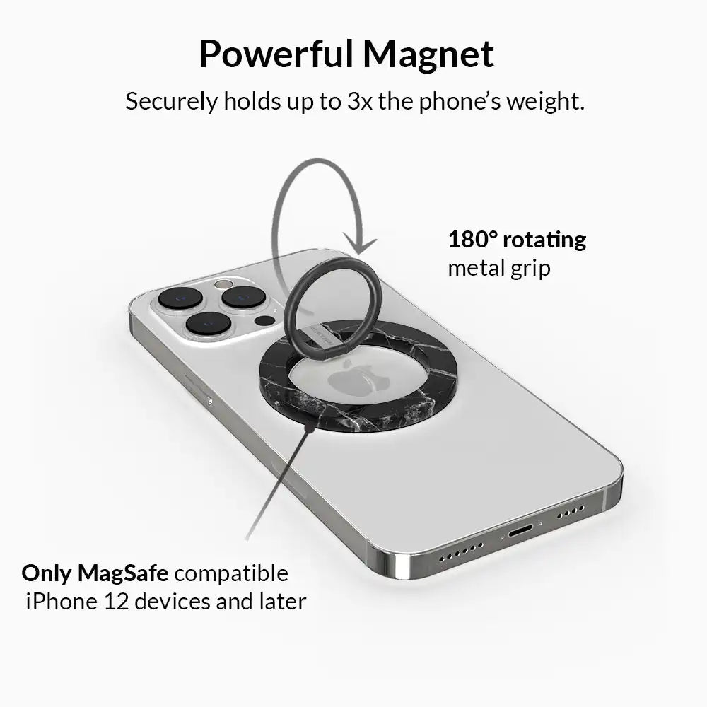 Black Marble MagSafe Grip Ring