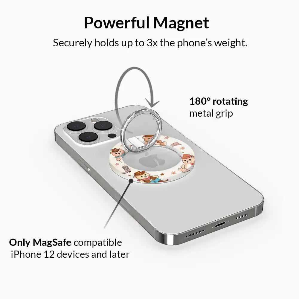 Cowboy Teddy MagSafe Grip Ring