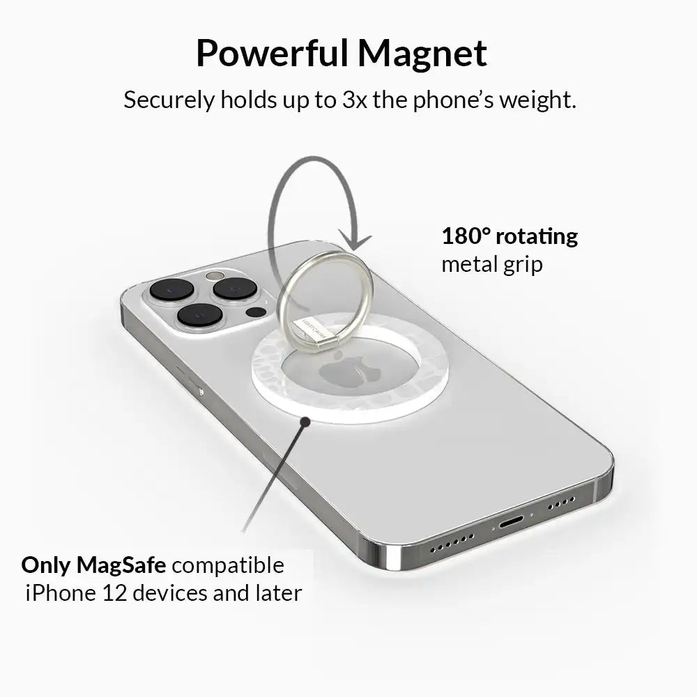 White Croc MagSafe Grip Ring