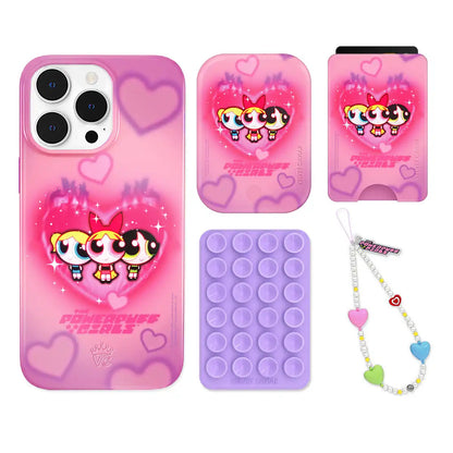 The Powerpuff Girls Airbrush Hearts iPhone Bundle Set - Wallet