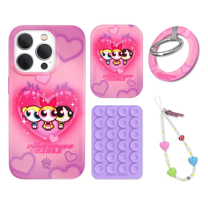 The Powerpuff Girls Airbrush Hearts iPhone Bundle Set - Grip