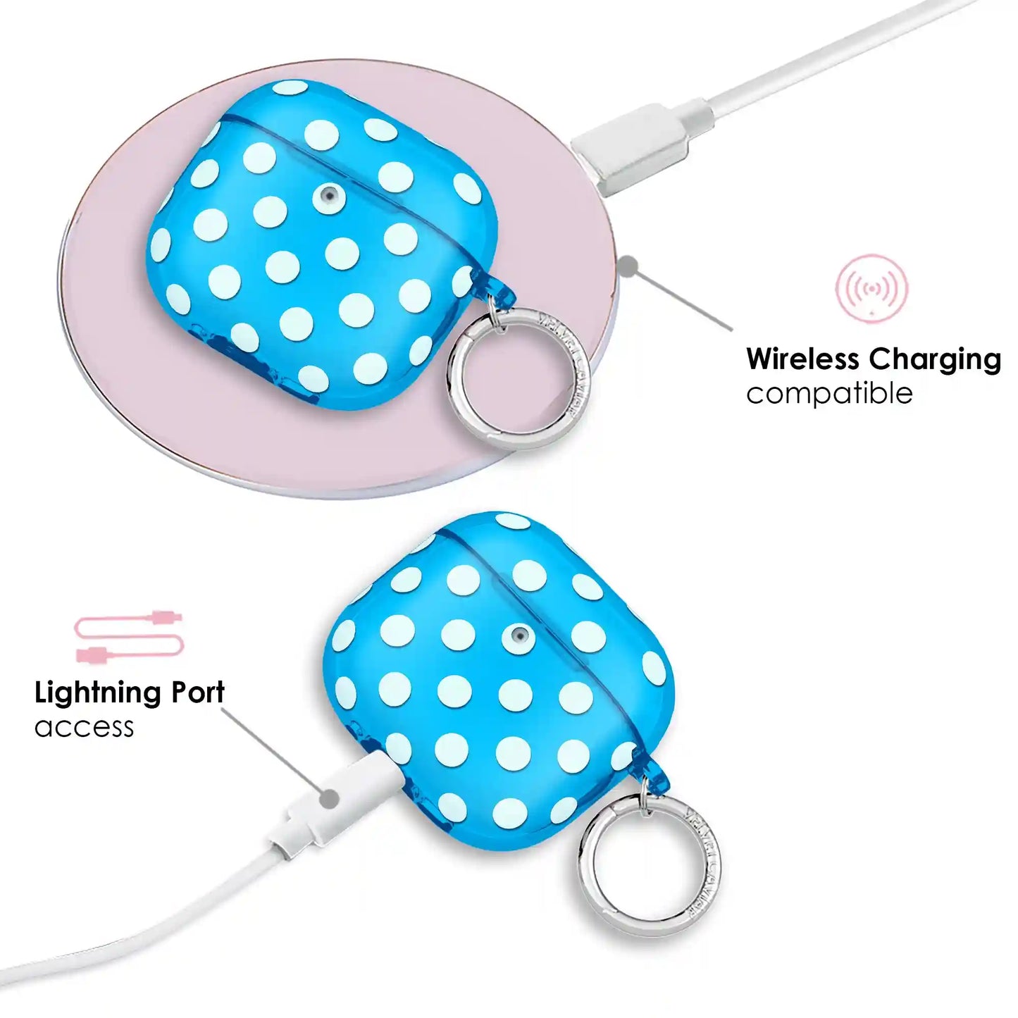 Aquamarine Polka Dot  AirPod Case