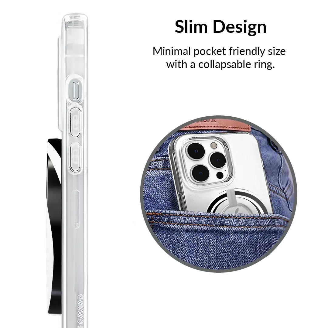 Black & White Swirls MagSafe Grip Ring