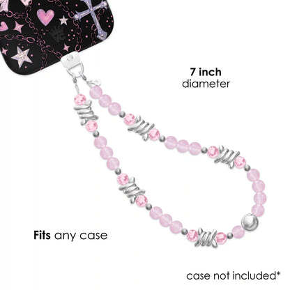 Pink Barbed Wire Phone Charm