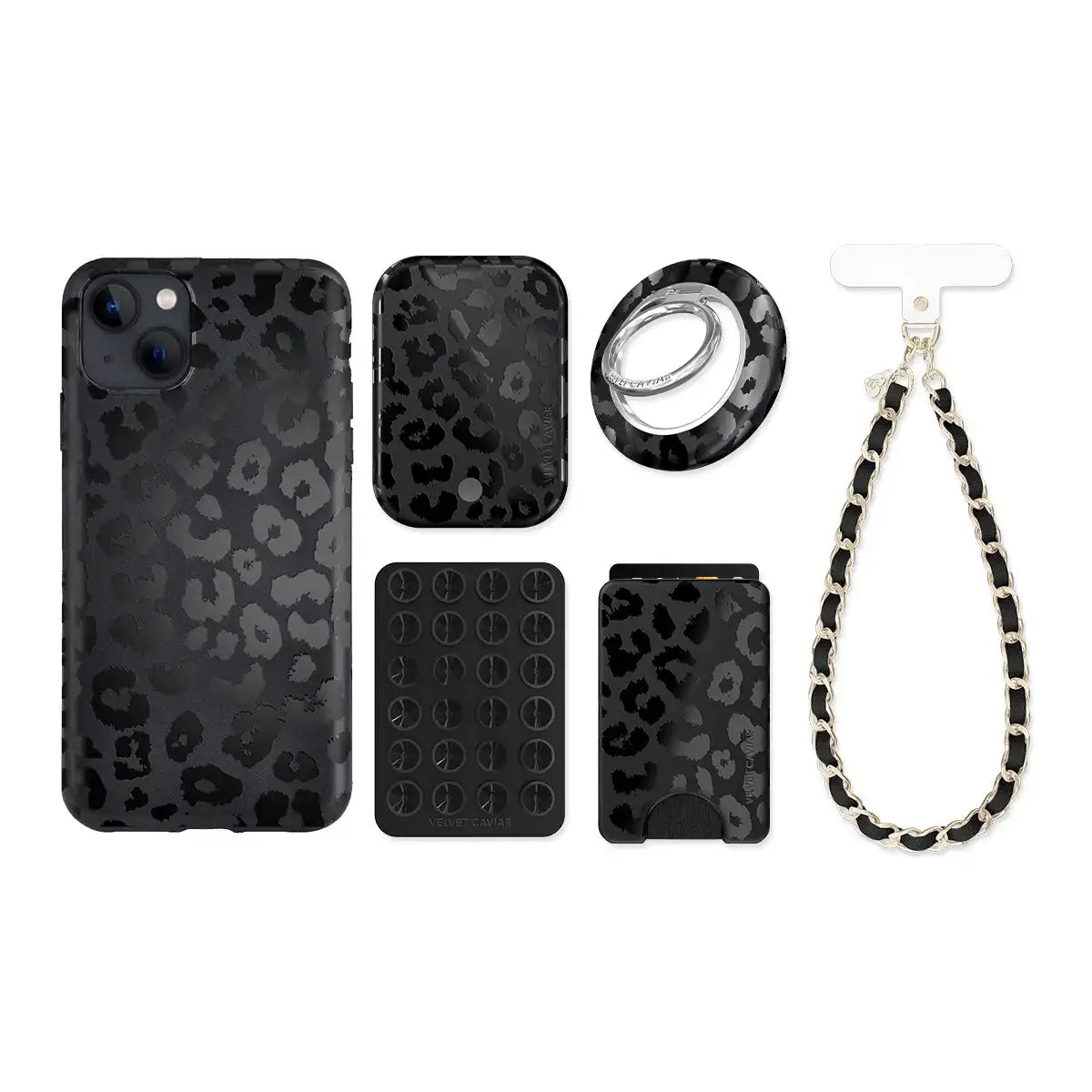 Black Leopard iPhone Bundle Set