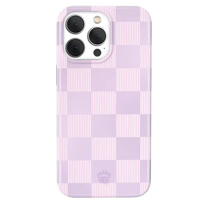 Lilac Vibe Checkered iPhone Case