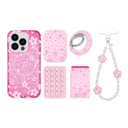 Cherry Blossom Glitter iPhone Bundle Set