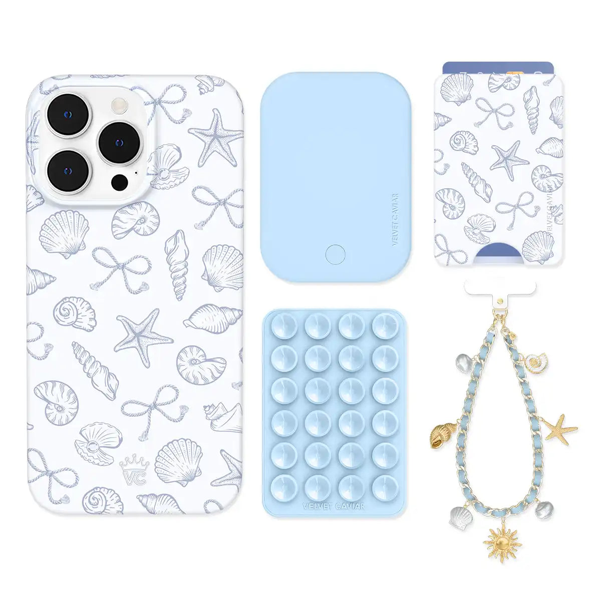 Coastal Seashells iPhone Bundle Set - Wallet