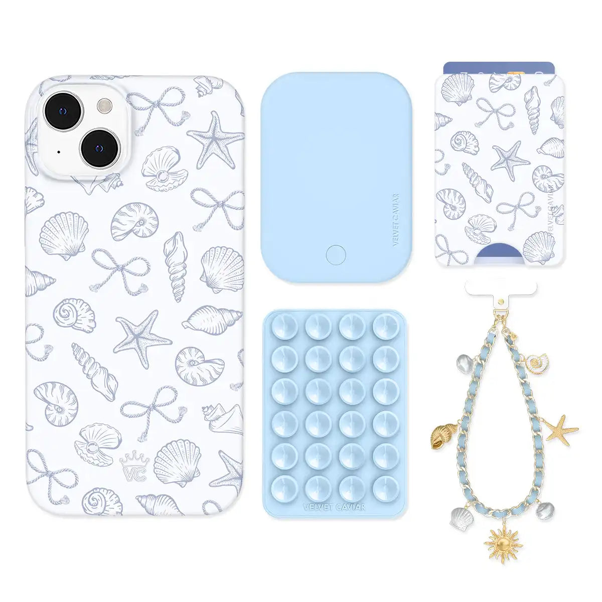 Coastal Seashells iPhone Bundle Set - Wallet