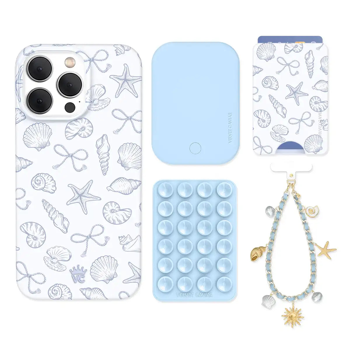 Coastal Seashells iPhone Bundle Set - Wallet