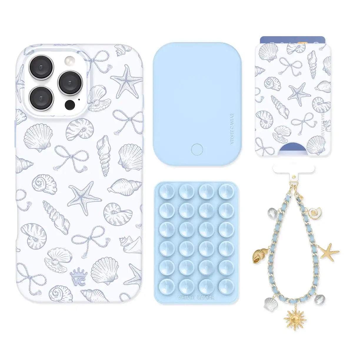 Coastal Seashells iPhone Bundle Set - Wallet