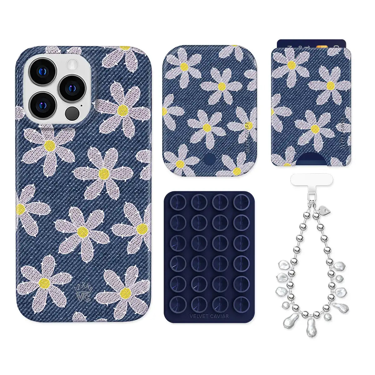 Denim Daisy iPhone Bundle Set - Wallet
