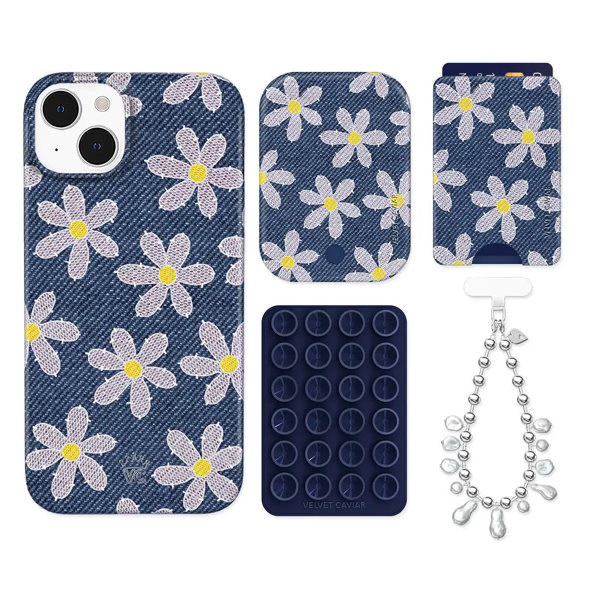 Denim Daisy iPhone Bundle Set - Wallet