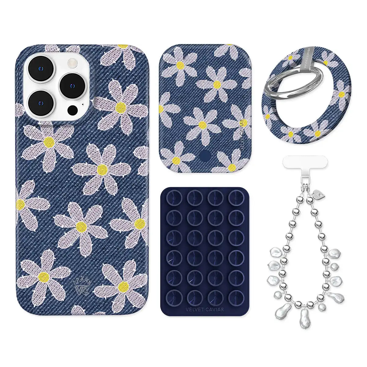 Denim Daisy iPhone Bundle Set - Grip