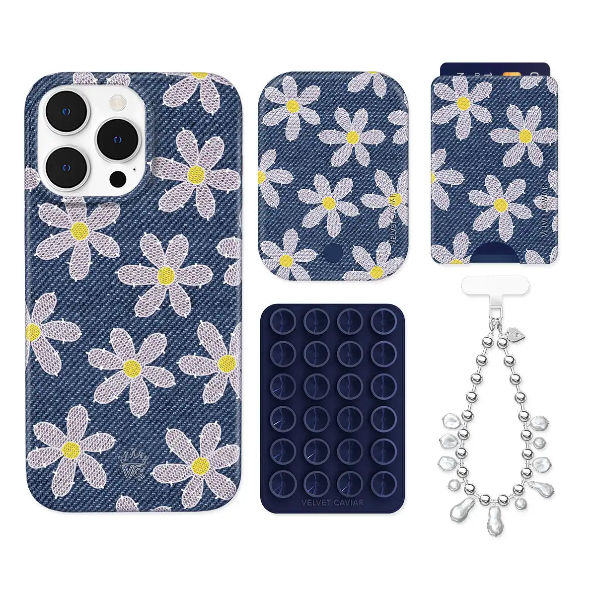 Denim Daisy iPhone Bundle Set - Wallet