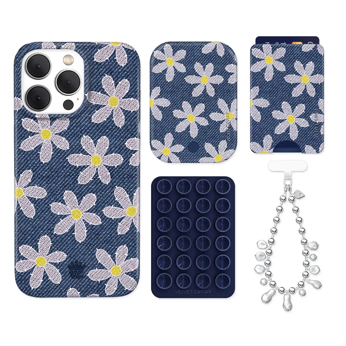 Denim Daisy iPhone Bundle Set - Wallet
