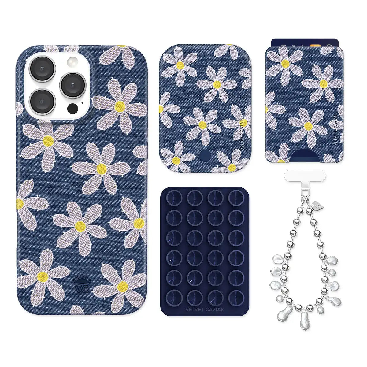 Denim Daisy iPhone Bundle Set - Wallet