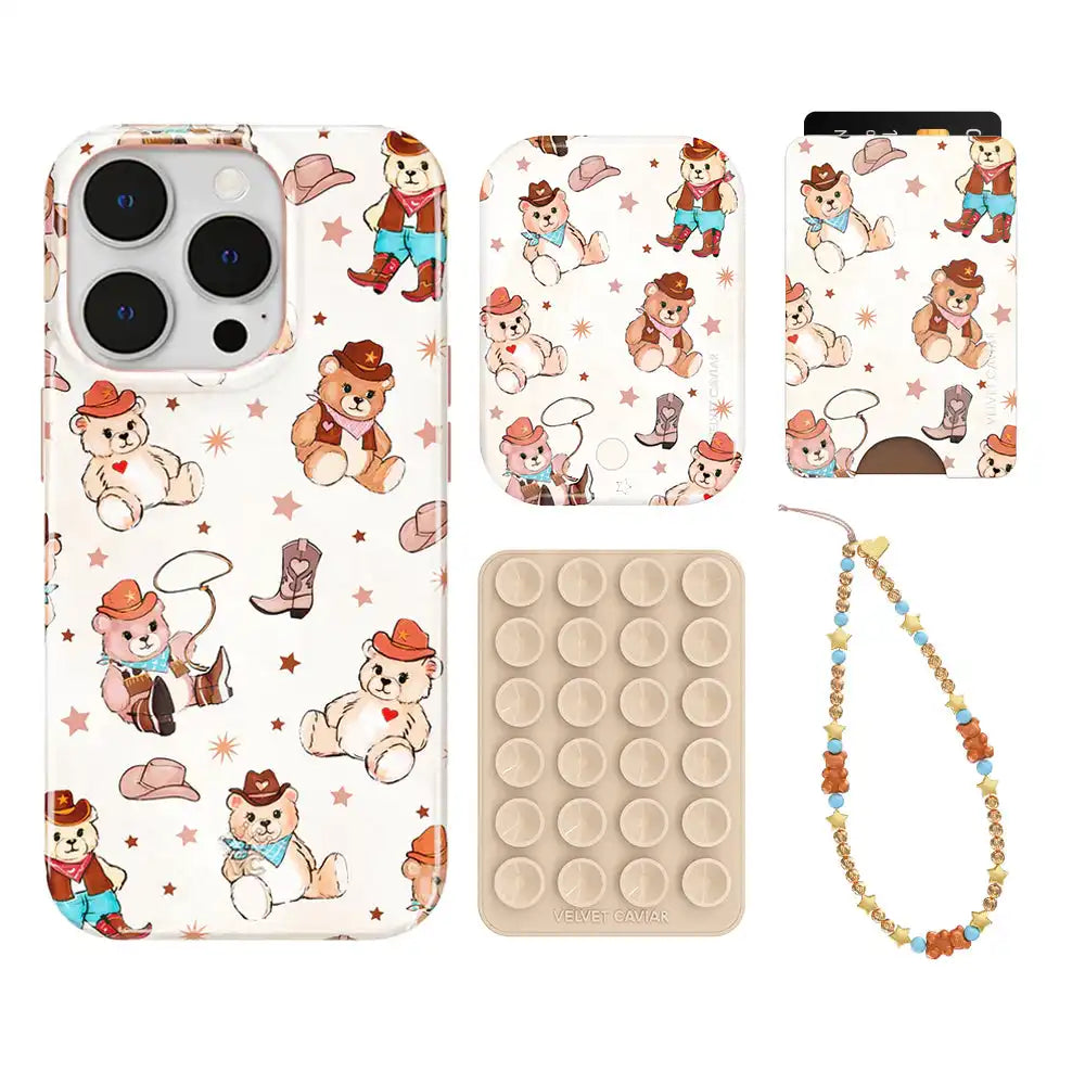 Cowboy Teddy iPhone Bundle Set - Wallet