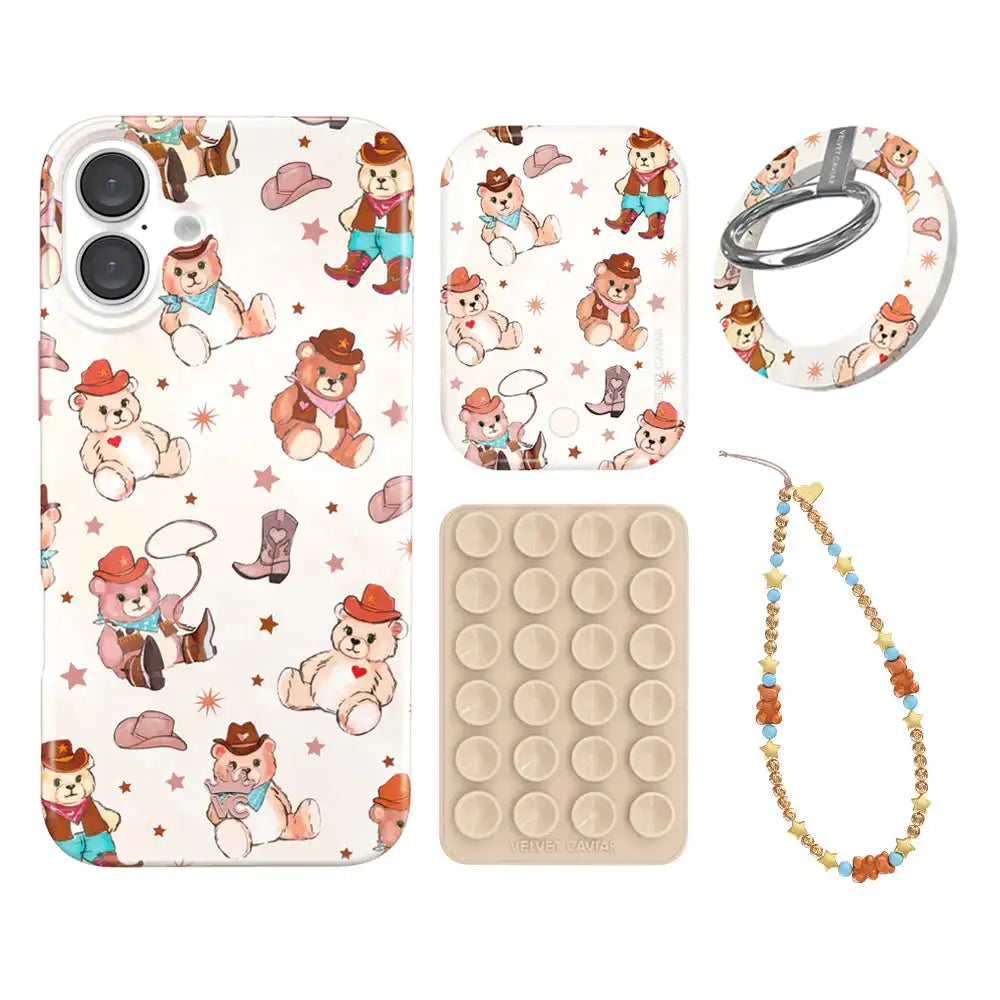 Cowboy Teddy iPhone Bundle Set - Grip