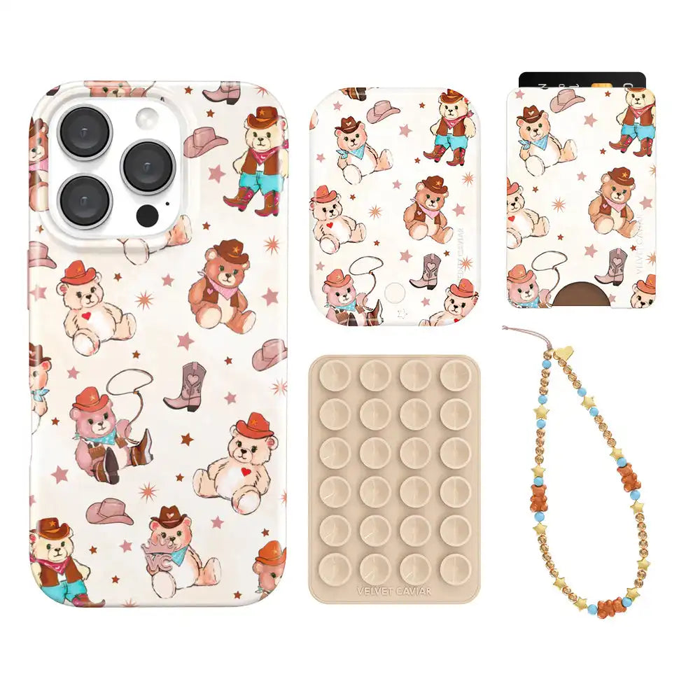 Cowboy Teddy iPhone Bundle Set - Wallet