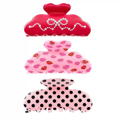 Crystal & Polkadot Hair Clip Bundle