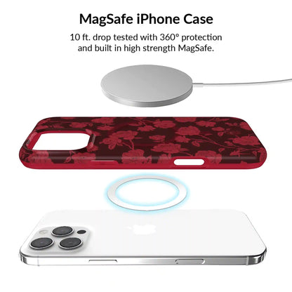Dark Cherry Floral iPhone Bundle Set