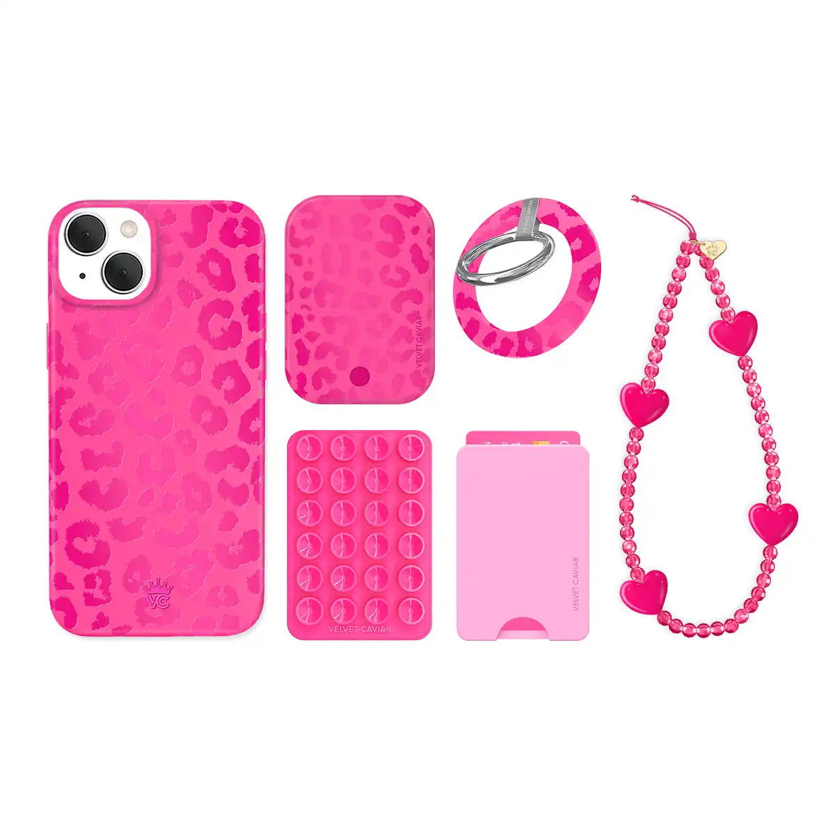 Even Hotter Pink Leopard iPhone Bundle Set