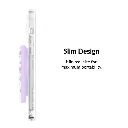 Dainty Lilac Floral Portable MagSafe Charger Power Pack