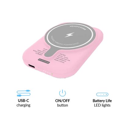 Lovely Pink Bows Portable MagSafe Charger Power Pack