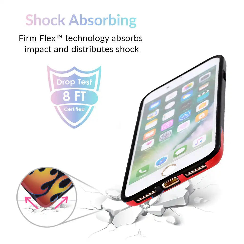 Blue Chrome Flames iPhone Case