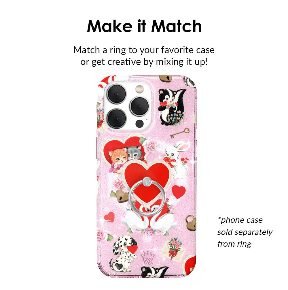 Love Letter Glitter Animals Phone Ring