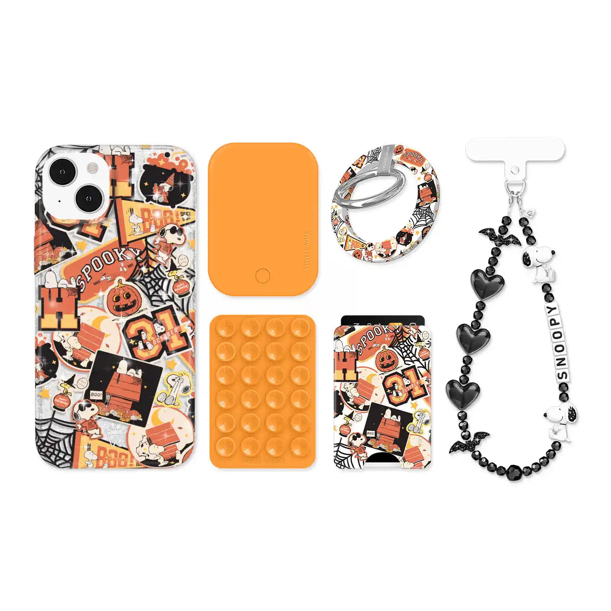 Snoopy Halloween Varsity Glitter iPhone Bundle Set