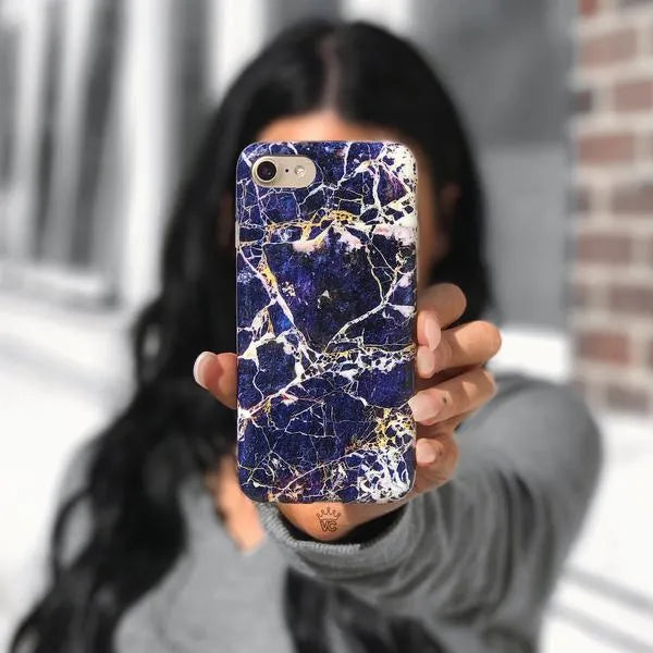 Midnight Gold Marble iPhone Case