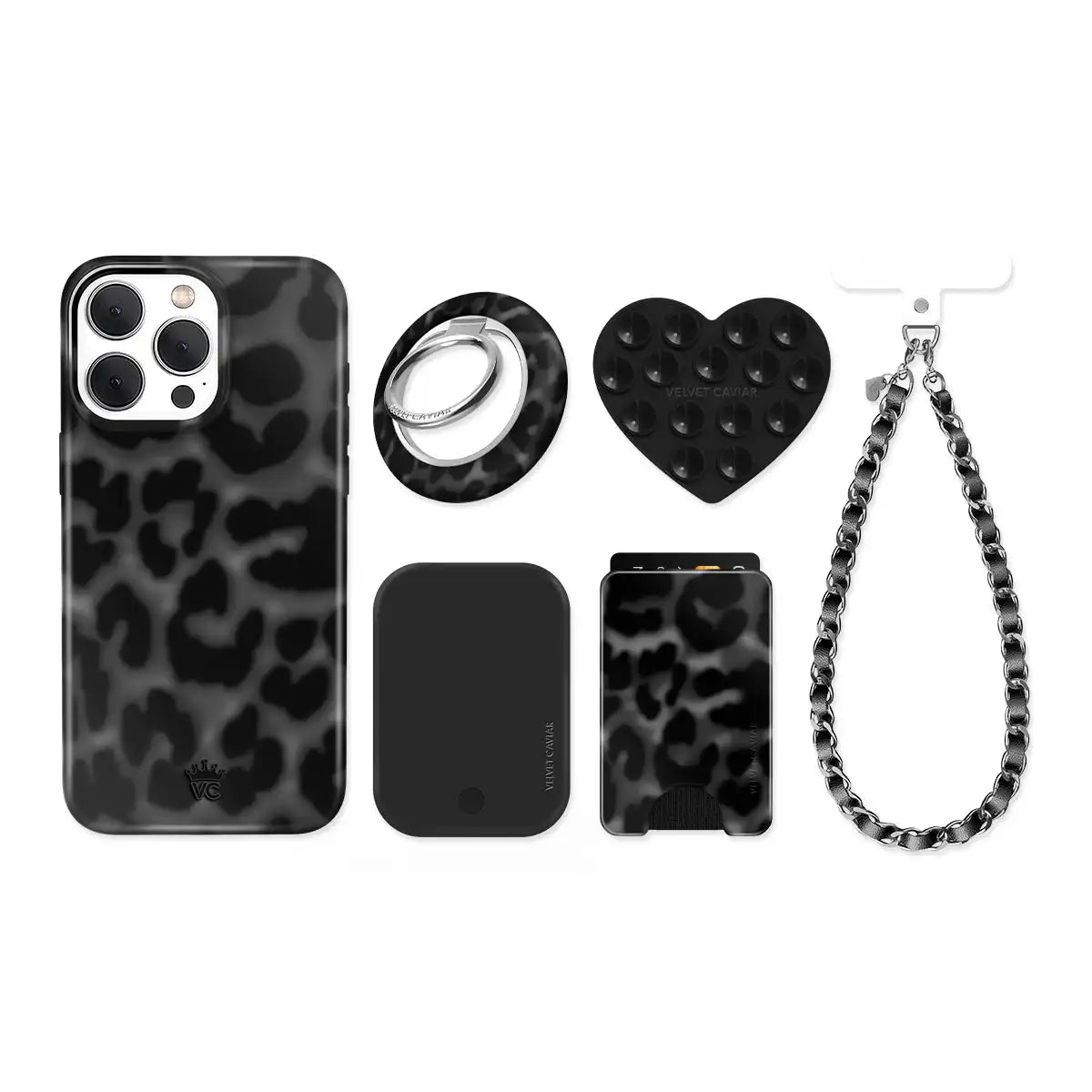 It Girl Black Leopard iPhone Bundle Set