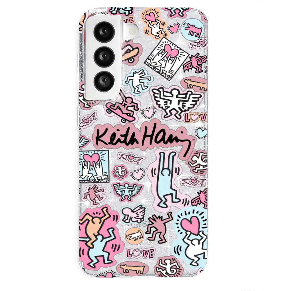 Keith Haring Pastel Glitter Samsung Case