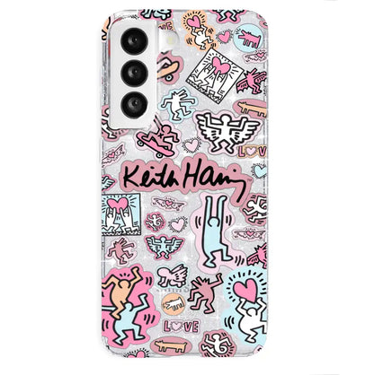 Keith Haring Pastel Glitter Samsung Case