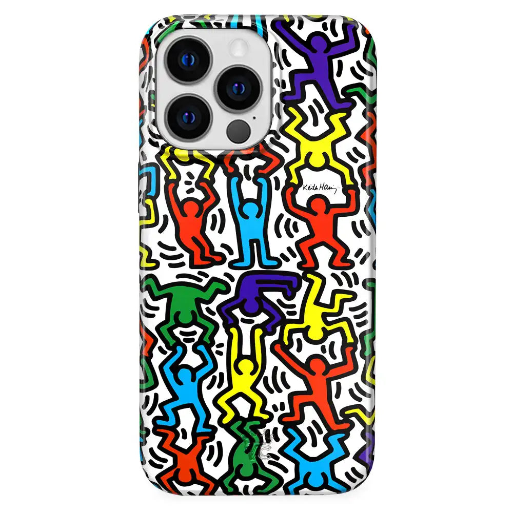Keith Haring Rainbow Dancers iPhone Case