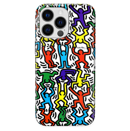 Keith Haring Rainbow Dancers iPhone Case