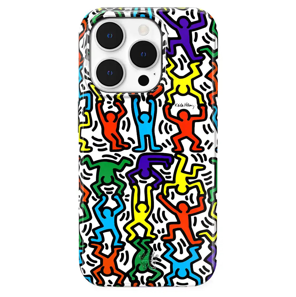 Keith Haring Rainbow Dancers iPhone Case