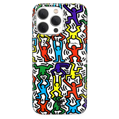 Keith Haring Rainbow Dancers iPhone Case