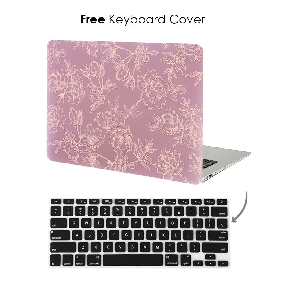 Dusty Rose Floral MacBook Case