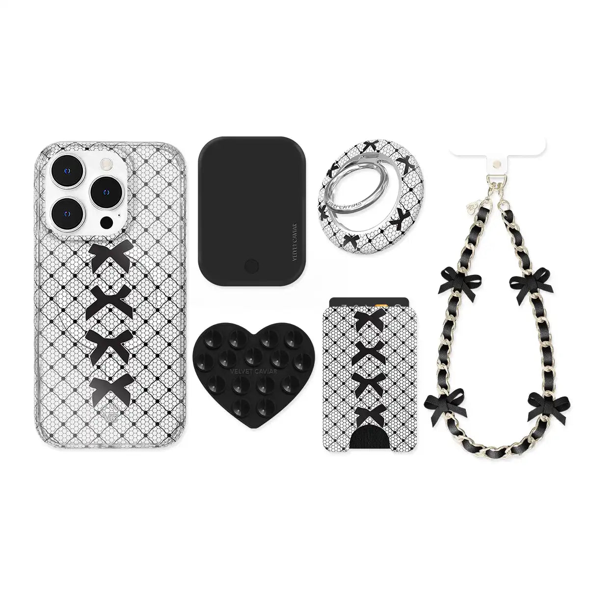 Lacy Black Bows iPhone Bundle Set