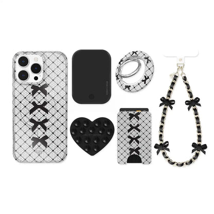 Lacy Black Bows iPhone Bundle Set